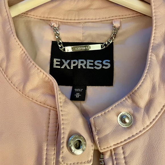 Express pink moto faux leather jacket M - Picture 4 of 4